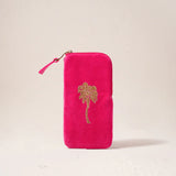 Gold Palm Glasses Case - Pink