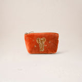 Golden Elephants Coin Purse - Rust