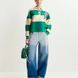 Hamam Polo Jumper - Green/Beige
