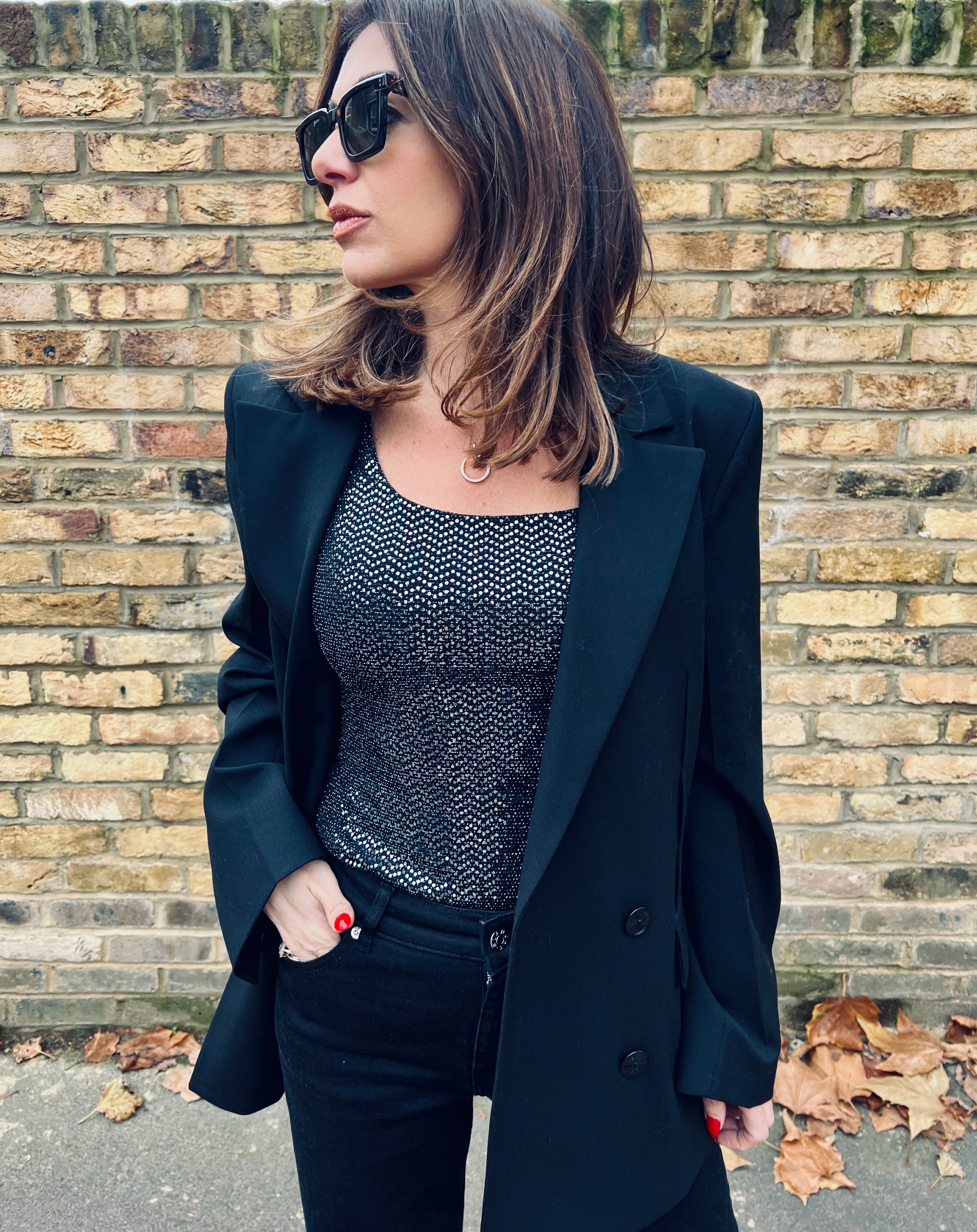 Hayley Top - Gunmetal Sparkle