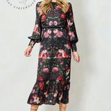 The Holly Dress - Dark Floral