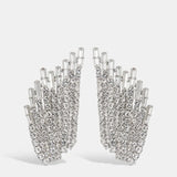 Hunder Rhinestone Earrings - Silver