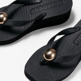 High Platform Pearl Paris Flip Flop - Black