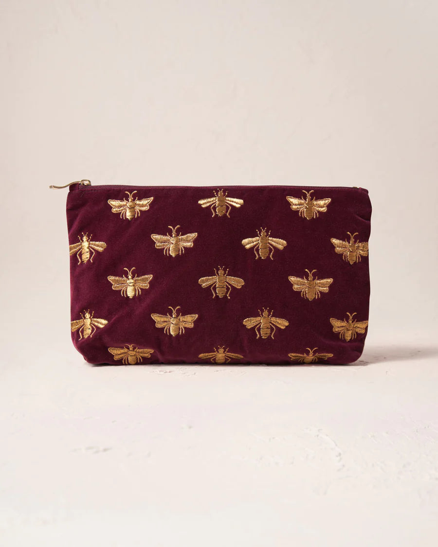 Elizabeth Scarlett Honey Bee Everyday Pouch - Plum