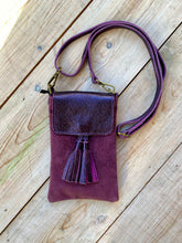 Load image into Gallery viewer, Marlon Suede Phone Bag - Purple
