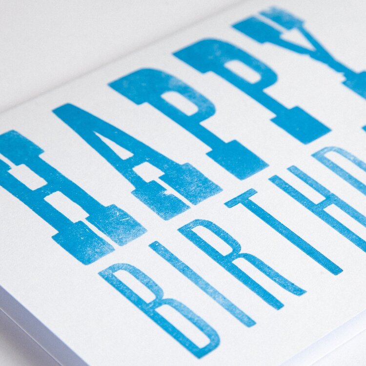 Nice &amp; Graphic White Happy Birthday Card