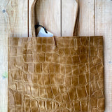 Croc Shopper Handbag - Biscotti