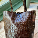 Croc Shopper Handbag - Chocolate