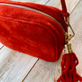 Paris Suede Handbag - Red
