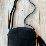 Paris Suede Handbag - Black