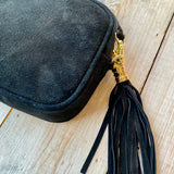 Paris Suede Handbag - Black