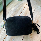 Paris Suede Handbag - Black