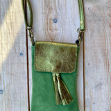 Boa Suede Phone Bag - Khaki/Olive