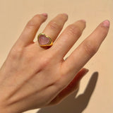 Lovers Signet Ring - Rose Quartz