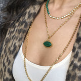 Eye Pendant Necklace - Malachite