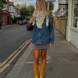 Large Cashmere Square Bandana Scarf - Ivory