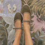 Ishmael Mary Jane Shoes - Khaki