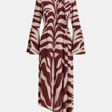 Istripe Dress - Burgundy/White