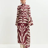 Istripe Dress - Burgundy/White