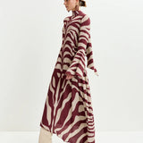 Istripe Dress - Burgundy/White