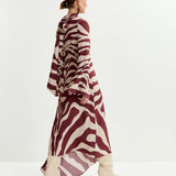 Istripe Dress - Burgundy/White