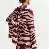 Istripe Dress - Burgundy/White