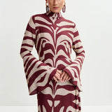 Istripe Dress - Burgundy/White