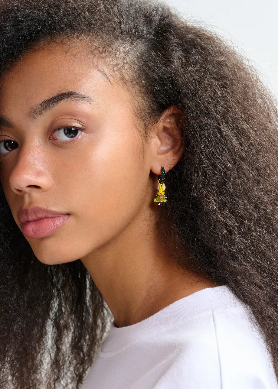 Jabbit Charms Earrings - Dark Green