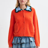 Jardener Knitted Cardigan - Nectarine