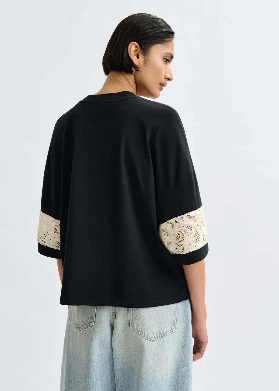 Jemix Lace T-Shirt - Black