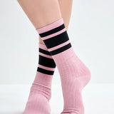 Jinnie Striped Lurex Socks - Pinky Sugar