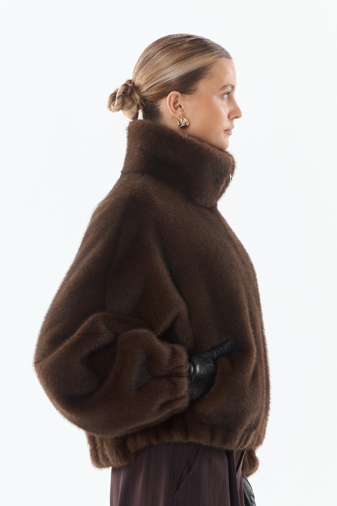 Josie Faux Fur Jacket - Brown