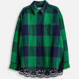 Joy Lace Back Shirt - Night/Green