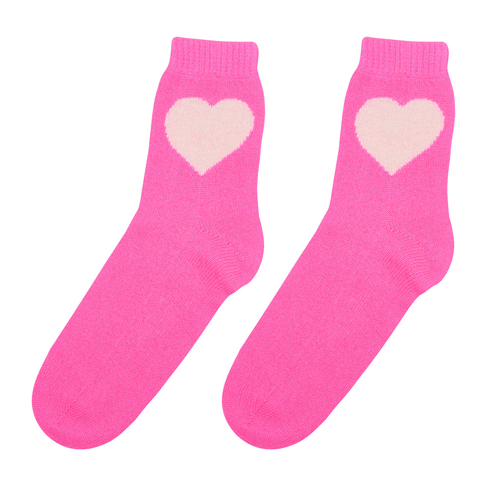 Heart Socks - Pink/Cream
