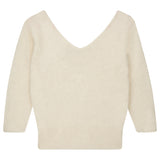 Brushed Vee Jumper - Cloud Dancer