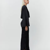Jonas High Shine Trousers - Black