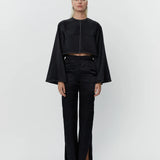 Jonas High Shine Trousers - Black
