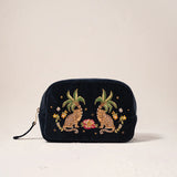 Tropical Jaguar Makeup Bag - Charcoal