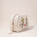 Tropical Parrot Makeup Bag - Cream