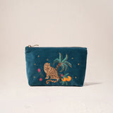 Tropical Jaguar Mini Pouch - Rich Blue