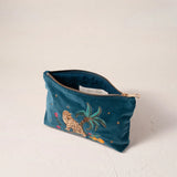 Tropical Jaguar Mini Pouch - Rich Blue