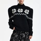 Kalendar Jacquard Jumper - Black