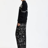 Kalendar Jacquard Jumper - Black