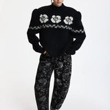 Kalendar Jacquard Jumper - Black