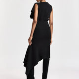 Kap Knitted Frill Skirt - Black
