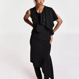 Kap Knitted Frill Skirt - Black