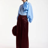 Karismatic Pussy Bow Tie Top - Sky