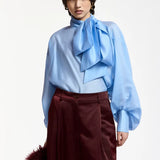 Karismatic Pussy Bow Tie Top - Sky