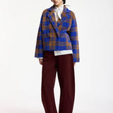 Karreau Check Cardigan - Indigo Ink