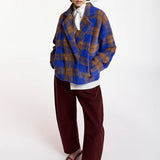 Karreau Check Cardigan - Indigo Ink